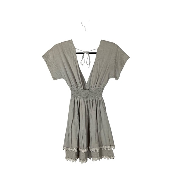 L*Space Smith Gauze V-Neck Cover-Up Tunic Dress Light Sage Green Size XS - Picture 8 of 10